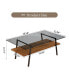 Фото #10 товара Modern Gray Glass Coffee Table with Black Metal Legs