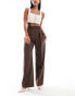 Фото #3 товара ASOS DESIGN wide leg tailored trousers in brown