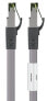 Goobay RJ45 (CAT 6A - 500 MHz) Patch Cable with CAT 8.1 S/FTP Raw Cable - grey - 15m - 15 m - Cat8.1 - S/FTP (S-STP) - RJ-45 - RJ-45