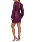 Фото #2 товара Women's Sequin Bell-Sleeve Mini Dress