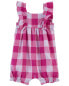 Baby Plaid Romper Made With LENZING™ ECOVERO™ 6M