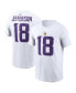 Фото #1 товара Men's Justin Jefferson White Minnesota Vikings Player Name and Number T-shirt