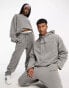 Фото #1 товара ASOS Design unisex co-ord oversized hoodie with front print charcoal wash