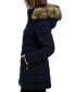 Фото #3 товара Women's Stretch Faux-Fur Trim Hooded Puffer Coat