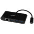 Фото #1 товара StarTech.com 3 Port USB-C Hub with Gigabit Ethernet & 60W Power Delivery Passthrough Laptop Charging - USB-C to 3x USB-A (USB 3.0 SuperSpeed 5Gbps) - USB 3.1/3.2 Gen 1 Type-C Adapter Hub - Wired - USB 3.2 Gen 1 (3.1 Gen 1) Type-C - 60 W - 10,100,1000 Mbit/s - IEEE 802