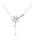 Фото #1 товара Stella Comet Design Sterling Silver Diamond Drop Women Necklace
