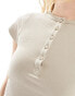 COLLUSION waffle cap sleeve top in stone 44 - фото #4