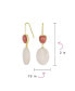 Elegant Gemstone Peach Sandstone Teardrop Accent Natural Briolette Peach Pink Rose Quartz Faceted Oval Drop Earrings 18K Yellow Gold Plated Fish Hook