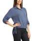 Фото #1 товара Juniors' Airflow Button-Front Roll-Tab-Sleeve Top