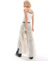 Фото #4 товара COLLUSION sheer tiered maxi skirt in off white ombre