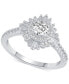 Фото #1 товара Diamond Baguette & Round Halo Engagement Ring (7/8 ct. t.w.) in 14k White Gold