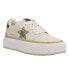 Фото #2 товара Vintage Havana Ream Lace Up Glitter Platform Womens Off White Sneakers Casual S