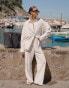 Фото #2 товара 4th & Reckless x Luana Barron genevive black embroidery long sleeve beach shirt co-ord in off white