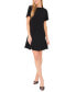 Women's Ruffle Trim Short Sleeve Godet A-Line Dress