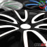 Фото #14 товара OMAC Hubcap Wheel Cover Set 16 Inch Compatible with Car Made of Pa66 M20 + PP ABS Material Steel Rims Wheel Centre Caps 1 Set (4 Pieces) Black/White Front and Rear