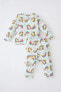 Kız Bebek Regular Fit Unicorn Desenli Uzun Kollu Pijama Takım