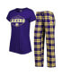 ფოტო #1 პროდუქტის Women's Purple, Gold Los Angeles Lakers Badge T-shirt and Pajama Pants Sleep Set