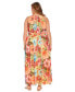 Фото #2 товара Plus Size Floral Halter Maxi Dress