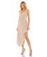 ფოტო #1 პროდუქტის Women's Sequined Faux Wrap Ruffled Asymmetrical Hem Dress