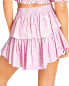 Loveshackfancy Ruffle Linen-Blend Mini Skirt Women's Pink L