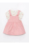 Фото #1 товара Костюм для малышей LC WAIKIKI Цветочное платье и комбинезон с коротким рукавом 2-пакетный.
