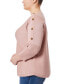 Фото #3 товара Plus Size Button-Sleeve Boat-Neck Sweater