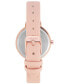 ფოტო #2 პროდუქტის Women's Quartz Pink Faux Leather Band and Floral Pattern Watch, 36.5mm