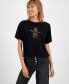 ფოტო #1 პროდუქტის Juniors' Winnie the Pooh Rhinestone Cotton Tee