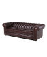 Alexandon Leather Chesterfield Tufted Sofa with Roll Arm