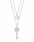 Double steel necklace with Fashion pendants 15063C01010