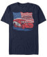 Disney Pixar Men's Cars Lightning McQueen Distressed Flag Short Sleeve T-Shirt