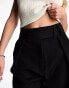 Фото #4 товара River Island Petite wide leg dad trouser in black