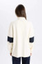 Фото #1 товара Блузка Regular Fit Polo Yaka Baskılı Uzun Kollu Sweatshirt Tunik defacto