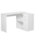 Фото #1 товара L Shaped Computer Desk, 180° Rotating Corner Desk with Storage Shelves, Drawer and Cabinet, Study Workstation for Home Office, White