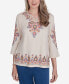 Фото #1 товара Harvest Moon Women's Medallion Embroidered Flutter Sleeve Top