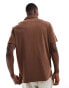 Polo Ralph Lauren pocket cotton linen polo classic oversized fit in brown