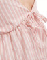 Фото #2 товара Miss Selfridge pink stripe peplum cami top