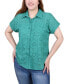 ფოტო #1 პროდუქტის Short Sleeve Eyelet/Jersey Blouse