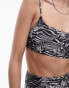 Topshop square neck cami bikini top in mono animal print 32 - фото #4