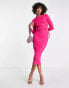 Фото #1 товара Envii long sleeve fitted dress side cut outs in pink