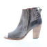 Bed Stu Angelique F399023 Womens Gray Leather Slip On Heeled Sandals Shoes