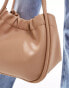 Glamorous rouched tote bag in beige