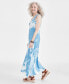 Фото #2 товара Women's Tie-Dye Knit Maxi Dress, Created for Macy's