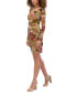 ფოტო #3 პროდუქტის Women's Long-Sleeve V-Neck Printed-Mesh Dress