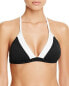 Фото #2 товара Echo 262497 Women Bicolor Jacquard Bikini Top Swimwear Black Size X-Small