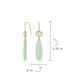 Unique Geometric Oval Linear Long Shape Tear Drop Natural Multi-Tier Light Green New Jade Serpentine Gemstone Party Dangling Earrings Fish hook for Women in yellow Gold Plated