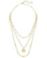 14k Gold-Plated Crystal & Medallion Charm Layered Necklace, 16" + 2" extender
