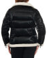 ფოტო #2 პროდუქტის Women's Plus Size Faux-Shearling Shine Puffer Coat, Created for Macy's