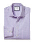 Фото #1 товара Charles Tyrwhitt Extra Slim Fit Egyptian Poplin Gingham Check Shirt Men's Purple