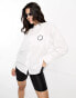 ASOS Weekend Collective Oversized shirt with embroidered circle logo in white